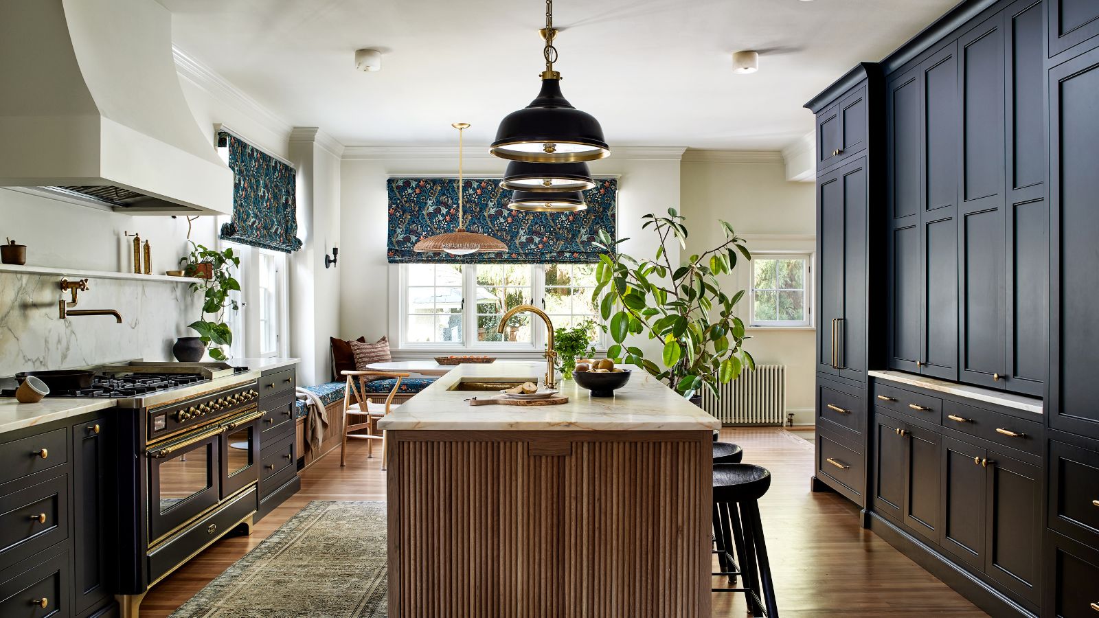 Cozy Classic Blue and Wood Kitchen Tour