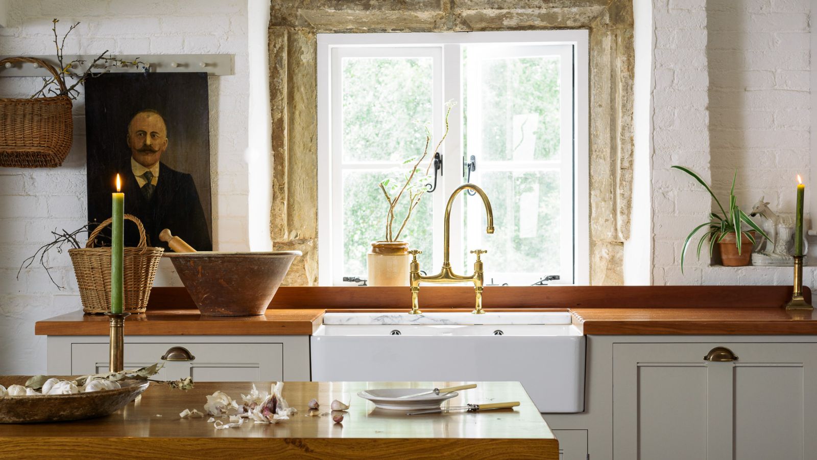 Marble Insert Protects Wooden Countertops