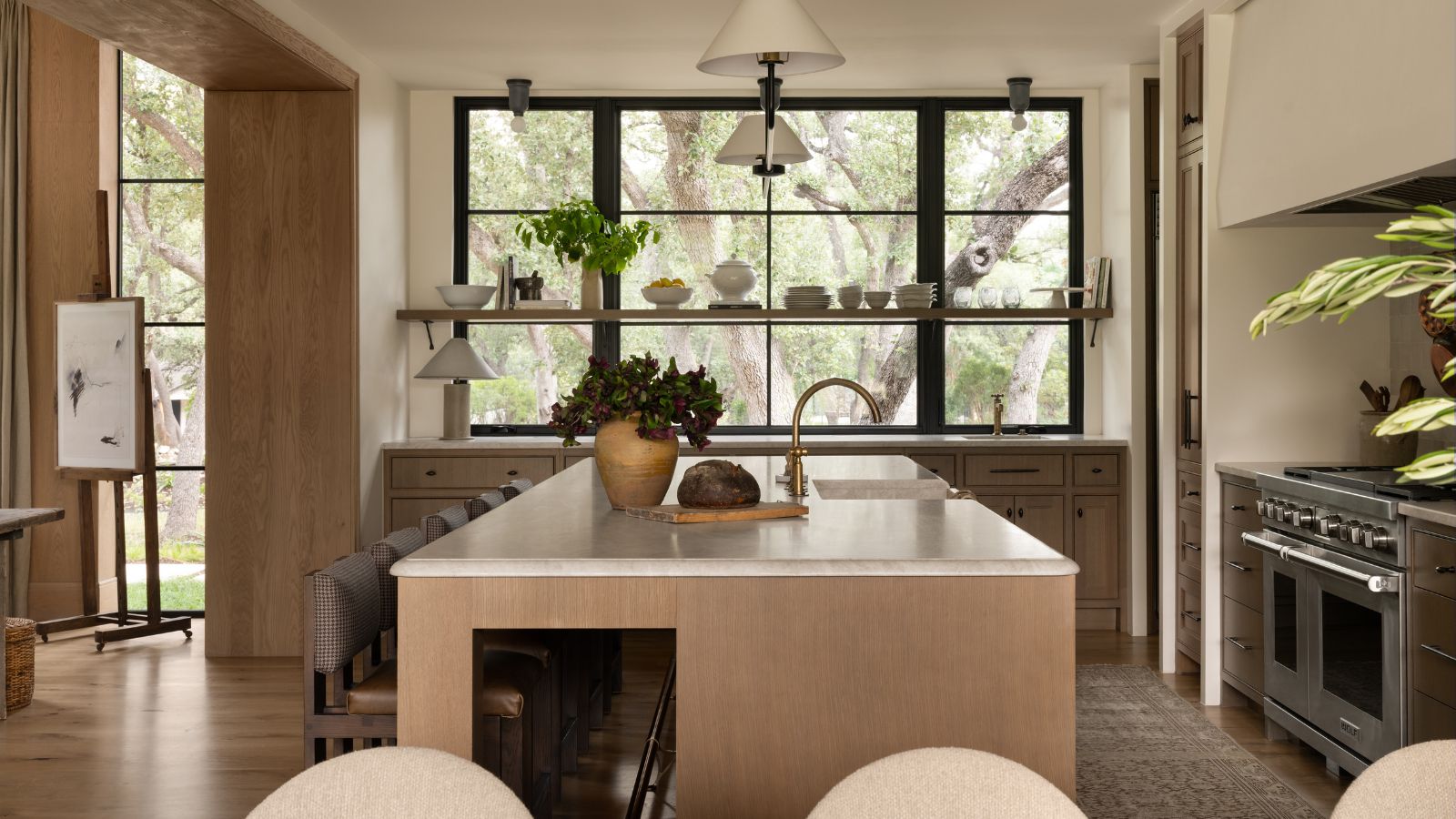 This wooden kitchen by Shea McGee takes bringing the outside in to the next level &ndash; she's embraced the natural surroundings in the most unexpected way