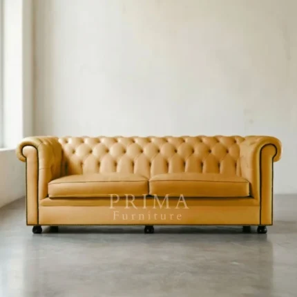 Robert Yellow Chesterfield Sofa Classic Style