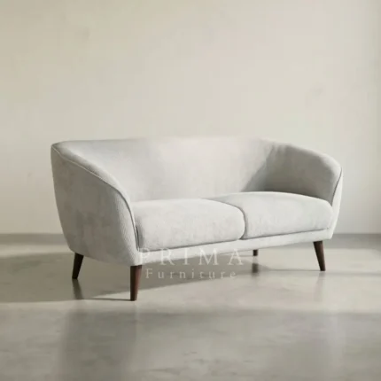 Emily Grey Curved Sofa Scandinavian