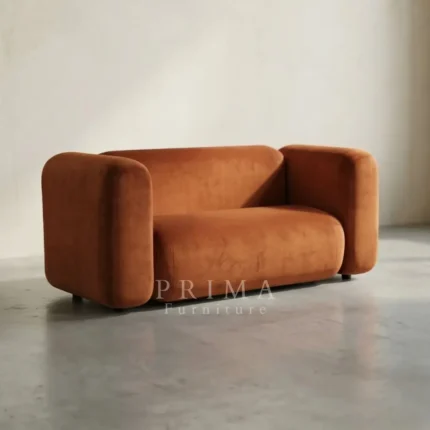Hudson Rust Velvet Sofa modern contemporary design