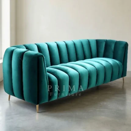 Harper Teal Tufted Sofa luxury modern living