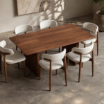 Solvane Dining Table With Curved Upholstered Chairs