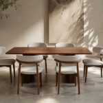 Solvane Wooden Dining Set With Upholstered Chairs