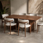 Solvane Wooden Dining Table Fluted Base Detail
