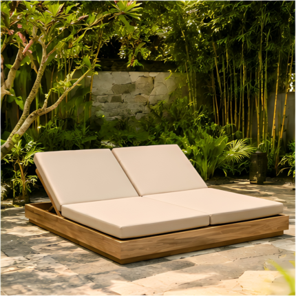 Bima Double Sunbed Solid Wood Outdoor Furniture