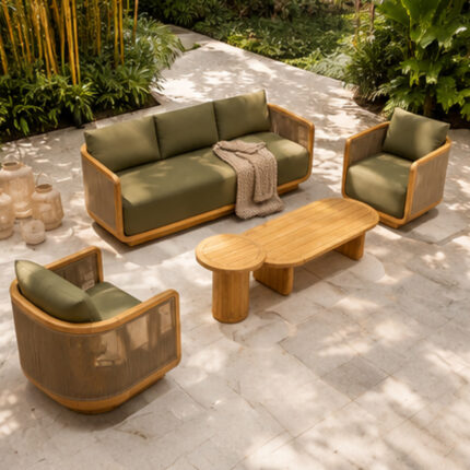 Commercial Hospitality Outdoor Lounge Suite In Tropical Garden Courtyard Setting