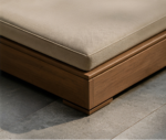 Durable Teak Wood Base And Upholstered Cushion Detail