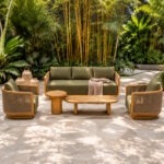 Five Piece Looma Curve Patio Conversation Set For Resort Terraces