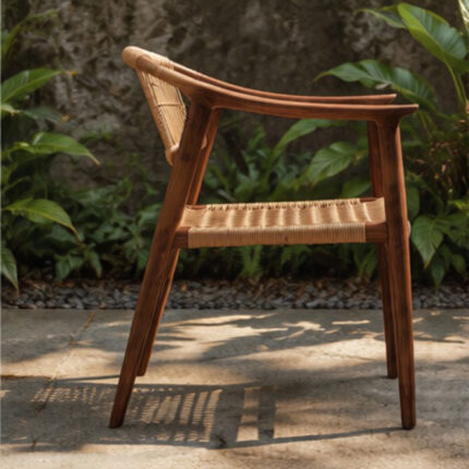 Kala Woven Wooden Armchair Solid Frame Craftsmanship