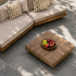 Kalani Teak Outdoor Sectional With Plank Coffee Table