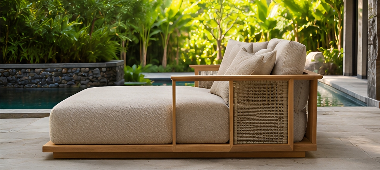 Low Profile Teak Wood Garden Lounge Bed Design Low Profile Teak Wood Garden Lounge Bed Design
