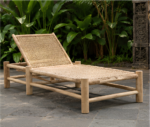 Lumina Woven Wood Sun Lounger For Outdoor Patio