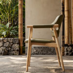 Milo Solid Wood Commercial Armchair Olive Green