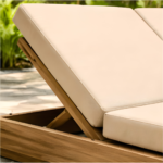 Minimalist Teak Double Sunbed Adjustable Recliner