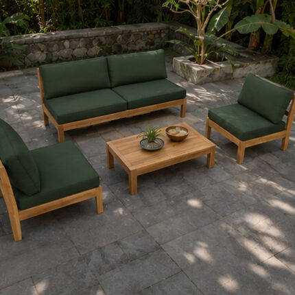 Modular Wood Outdoor Lounge Set For Villa Gardens