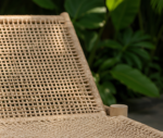 Natural Fiber Lattice Weave Outdoor Lounge Chair