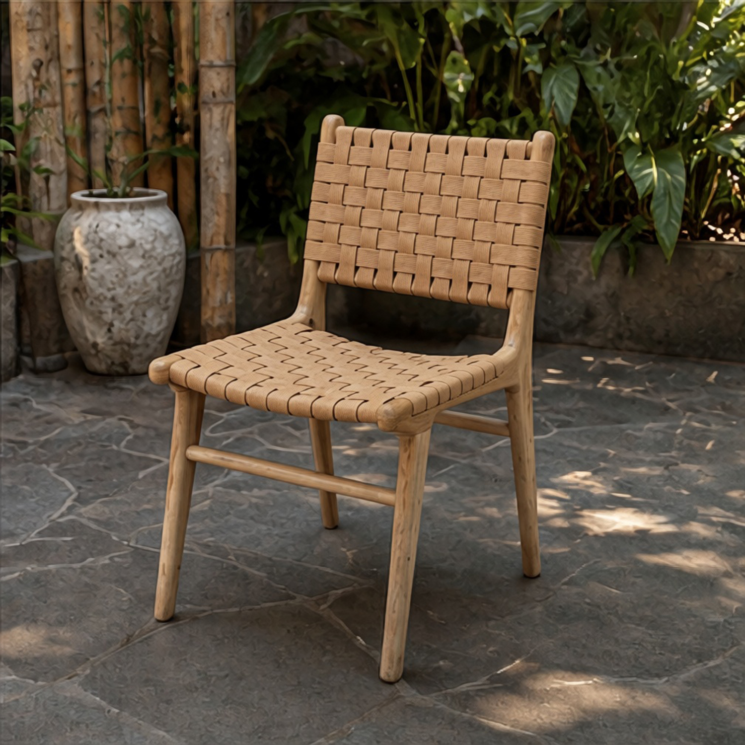 Natural Wood Woven Dining Seating Natural Wood Woven Dining Seating