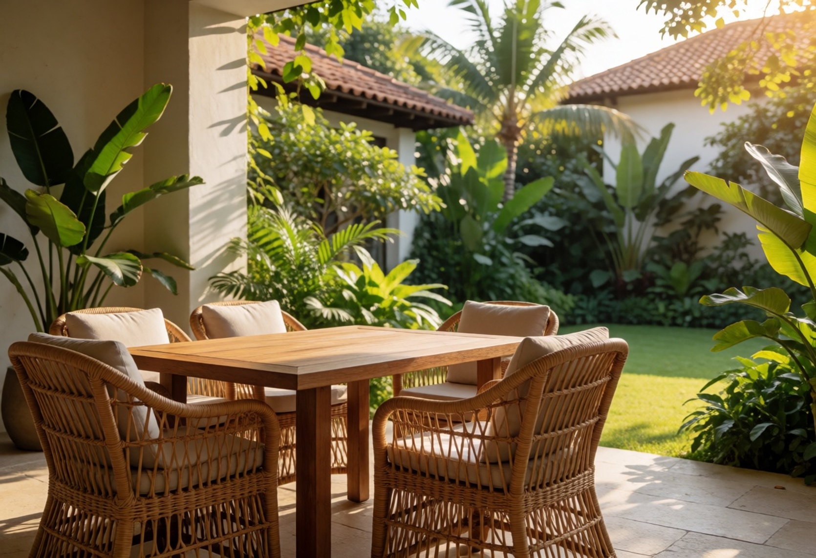 Outdoor-Rattan-Furniture-Set-For-Hotel-Terrace-Indonesia Rattan Furniture Construction Details Buyers Often Overlook