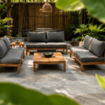 Outdoor Sofa Gray Cushion Seating