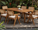 Rectangular Solid Teak Outdoor Dining Table
