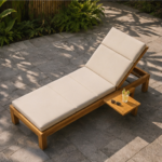Solara Teak Lounge Pull Out Side Tray Detail