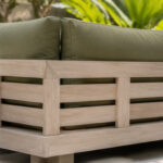 Solid Wood Outdoor Sofa Mitered Corner Joinery And Backrest