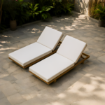 Tropical Minimalist Outdoor Wooden Sun Lounger