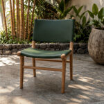 Tropical Outdoor Living Space Green Seat Wooden Chair