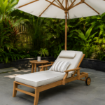 Valetta Resort Style Sunbed With Thick Beige Cushion Pad