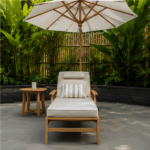 Valetta Wheeled Outdoor Lounge Chair With Headrest Support