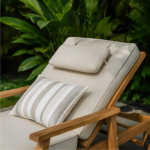 Valetta Wooden Sunbed With Adjustable Backrest For Garden Patio