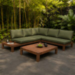 Verdant Low Line Corner Lounge Set For Tropical Garden Terrace
