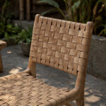 Woven Dining Chair Wooden Frame