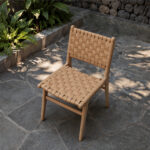 Woven Teak Dining Chair Natural Wood