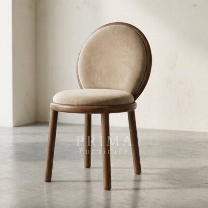 Elegant upholstered dining chair with rounded back