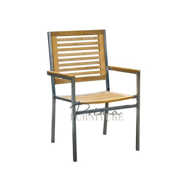 Praneel Teak and Steel Chair