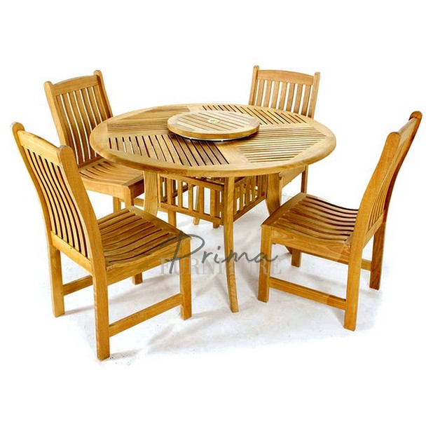 Myles 4 Side Chairs Teak Outdoor Dining Set