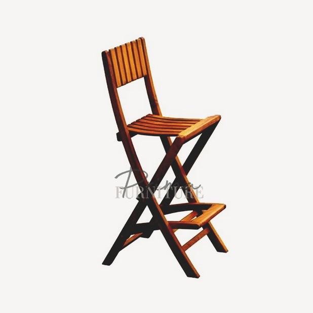 Dean Folding Footstep Teak Bar Chair